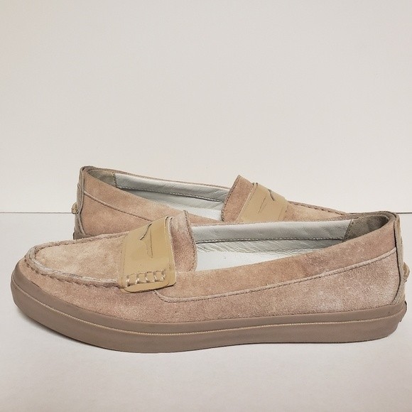Cole Haan Loafers Pinch Maine Classics Women's Nude Suede Leather Pre-owned 8B - Picture 9 of 11
